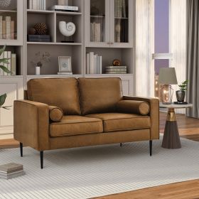 57"Mid-Century Modern Couch with high-tech Fabric Surface/ Upholstered Cushions/Pillows,Seat Sofas&Couches for Living Room Apartment Office