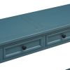 TREXM Console Table/Sofa Table with Storage Drawers and Bottom Shelf for Entryway Hallway(Dark Blue)