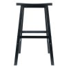 Wood Satori Saddle Seat Bar Stool, Black Finish