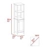 DEPOT E-SHOP New Haven Linen Single Door Cabinet, Two Interior Shelves, Two Open Shelves, Light Oak / White