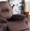 Elegant Modern Chocolate Color Microfiber Motion Recliner Chair 1pc Couch Manual Motion Plush Armrest Tufted Back Living Room Furniture