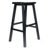 Wood Satori Saddle Seat Bar Stool, Black Finish