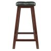 Wood Mona Cushion Saddle Seat Counter Stool, Black & Walnut