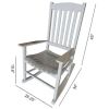 Rocking Chair, All Weather Resistant Poly Lumber Outdoor Porch Rocker, Rocking Chairs for Outdoor, Indoor, Patio, Deck, Garden, Backyard