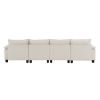 133*65" Corduroy Modular Sectional Sofa,U Shaped Couch with Armrest Bags,6 Seat Freely Combinable Sofa Bed