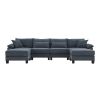133*65" Corduroy Modular Sectional Sofa,U Shaped Couch with Armrest Bags,6 Seat Freely Combinable Sofa Bed
