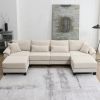 133*65" Corduroy Modular Sectional Sofa,U Shaped Couch with Armrest Bags,6 Seat Freely Combinable Sofa Bed