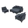 133*65" Corduroy Modular Sectional Sofa,U Shaped Couch with Armrest Bags,6 Seat Freely Combinable Sofa Bed