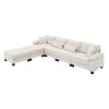 133*65" Corduroy Modular Sectional Sofa,U Shaped Couch with Armrest Bags,6 Seat Freely Combinable Sofa Bed