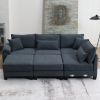 133*65" Corduroy Modular Sectional Sofa,U Shaped Couch with Armrest Bags,6 Seat Freely Combinable Sofa Bed