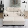 133*65" Corduroy Modular Sectional Sofa,U Shaped Couch with Armrest Bags,6 Seat Freely Combinable Sofa Bed