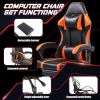 Video Game Chairs for Adults, PU Leather Gaming Chair with Footrest, 360°Swivel Adjustable Lumbar Pillow Gamer Chair