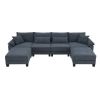 133*65" Corduroy Modular Sectional Sofa,U Shaped Couch with Armrest Bags,6 Seat Freely Combinable Sofa Bed