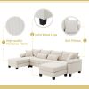 133*65" Corduroy Modular Sectional Sofa,U Shaped Couch with Armrest Bags,6 Seat Freely Combinable Sofa Bed